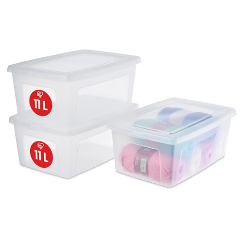 Iris Ohyama Vielseitige Aufbewahrungsboxen, 11L, 3er-Set, Transparent, Deckel leicht schließbar, Stapelbar, Plastik, Für Schrank, Regale, Klassenzimmer, Organisation, Kunstbedarf, Schuhe, MCB-11 Iris Ohyama Vielseitige Aufbewahrungsboxen, 11L, 3er-Set, Transparent, Deckel leicht schließbar, Stapelbar, Plastik, Für Schrank, Regale, Klassenzimmer, Organisation, Kunstbedarf, Schuhe, MCB-11 von Iris Ohyama