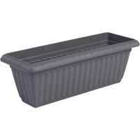 Pflanztopf Slim Übertopf mit Wasserablauf/Reservierungssystem für die Gartenarbeit – Slim Planter Relief 500, Grau - Iris Ohyama von IRIS OHYAMA