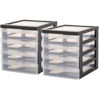 Iris Ohyama - Schreibtisch-Schubladen-Set, 4 flache Schubladen, 2er-Pack, Schwarz, Leicht zu öffnende Schubladen, A5, Transparent, für Home Office, Iris Ohyama - Schreibtisch-Schubladen-Set, 4 flache Schubladen, 2er-Pack, Schwarz, Leicht zu öffnende Schubladen, A5, Transparent, für Home Office, von IRIS OHYAMA