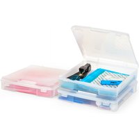 Tragbarer Aufbewahrungskoffer aus Kunststoff, Werkzeugbox für Heimwerker, 3er-Set Dokumentenboxen, Modell SBC-350E, Transparent - Iris Ohyama von IRIS OHYAMA