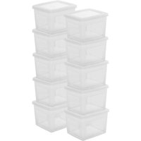 Vielseitige Aufbewahrungsboxen, 2L, 10er-Set, Transparent, Deckel leicht schließbar, Stapelbar, Plastik, Für Schrank, Regale, Klassenzimmer, Vielseitige Aufbewahrungsboxen, 2L, 10er-Set, Transparent, Deckel leicht schließbar, Stapelbar, Plastik, Für Schrank, Regale, Klassenzimmer, von IRIS OHYAMA