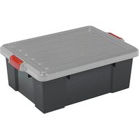 IRIS Ohyama DIY SK-230 Aufbewahrungsbox 25,0 l schwarz, grau, rot 38,5 x 59,0 x 18,0 cm von IRIS Ohyama