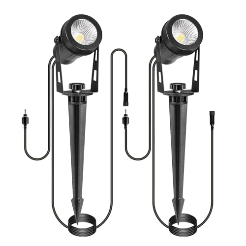 IRISECO Gartenbeleuchtung 2er Pack 3W LED Gartenstrahler mit 3M Kabel, Gartenbeleuchtung mit strom(enthält keinen Stecker) für Gartenleuchte Geeignet von IRISECO