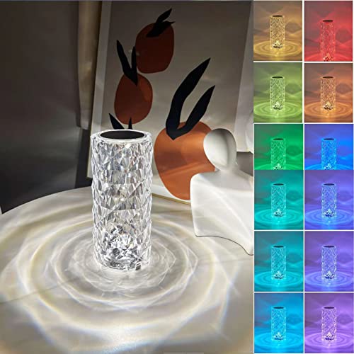 LED Kristall Tischlampe, Touch Lampe,Kreativität 16 Farben ändern RGB Diamant Tischlampe Fernbedienung, Diamant Nachttischlampe Farbwechsel Nachtlicht Kristall Lampe,für Wohnzimmer, Schlafzimmer ( Col von IRON JF