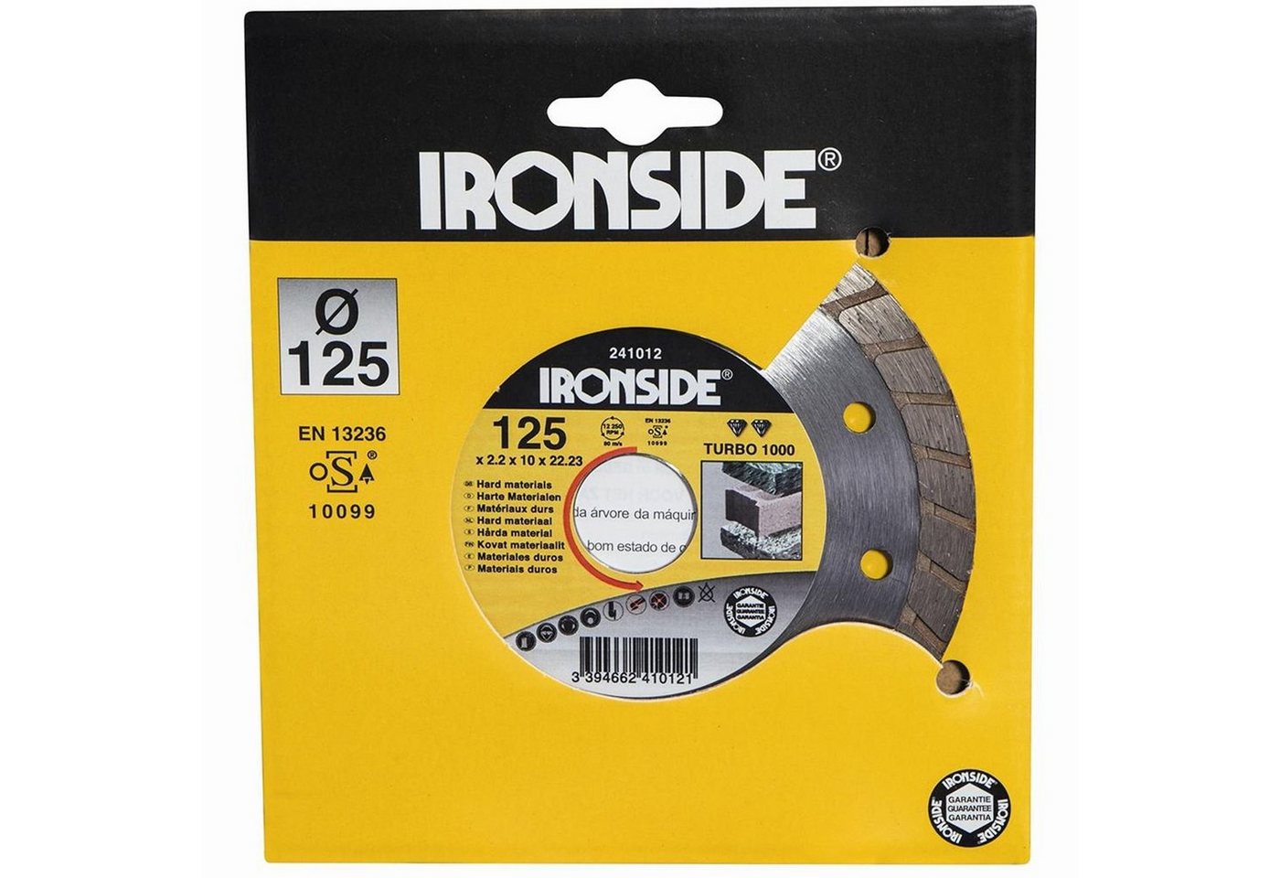 IRONSIDE Trennscheibe Diamant-Trennscheibe Typ EUROJET 125mm, 2,2/10mm Rand geschlossen, Ø 125 mm von IRONSIDE