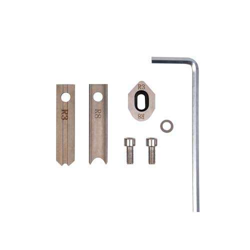 IRONWALLS R3 mm und R8 mm Klingenersatz für manuelle Eckenschneider, Radius 3 mm und Radius 8 mm, robustes Stahlstanzer-Set für Papier-Eckenrunder, 2 obere Klinge und 1 untere Klinge von IRONWALLS