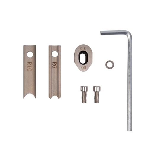 IRONWALLS R6 mm & R10 mm Klinge Ersatz für manuelle Eckenrunder, Radius 6 mm und Radius 10 mm, robustes Stahlstanzer-Set für Papier-Eckschneidemaschine, 2 obere Klinge und 1 untere Klinge von IRONWALLS