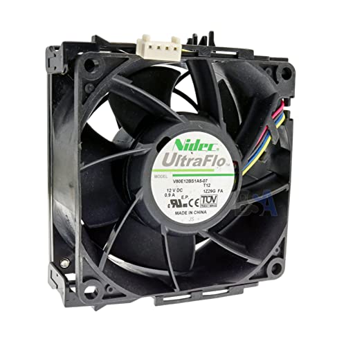 NIDEC UltraFlo Lüfter 80 mm 12 V DC 80 x 38 mm - V80E12BS1A5-07 Ball Bearing 0.90A 10.8W 4 Drähte - 4 Pin Axial von IROX