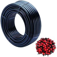 Irritec - Tropfrohr, 16 mm x 100 m, Farbe Schwarz + 100 einstellbare Tropfer 0 bis 40 l/h Exclusives Angebot von IRRITEC