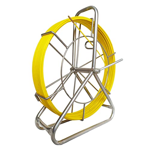 IRSCorp Fiberglas Kabel Rad 100 m Ø 4.5 mm Glasfaserstab inkl. Stahlhaspel Fischband 304 Edelstahl Fischband Rohr Rodder Rad von IRSCorp