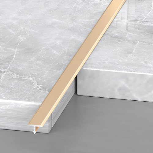 3 Stück, Abdeckleisten Für Fußböden, T-Form-Übergangsprofil, Aluminium-Bodenabdeckungsleisten Zum Verbinden Von Bodenlücken, Teppich, Schwellenabdeckung, Bodenfliesen, 0.9m(Gold,8.0mm/0.31in) von IRUGS