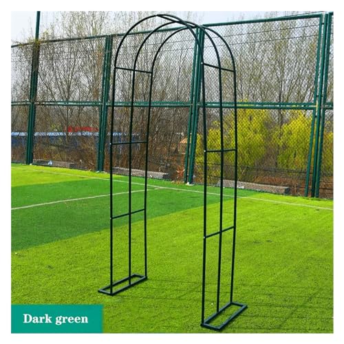 Gartenbogen-Spalier Metall-Pergola-Laube Rosenbogen Kletterpflanze Rosen Ranken Hof Garten Hinterhof Dekoration Weinreben Garten Hochzeit Party Dekoration stabil stark(Color:Dark green,Size:1.4*2.3m/4 von IRUGS