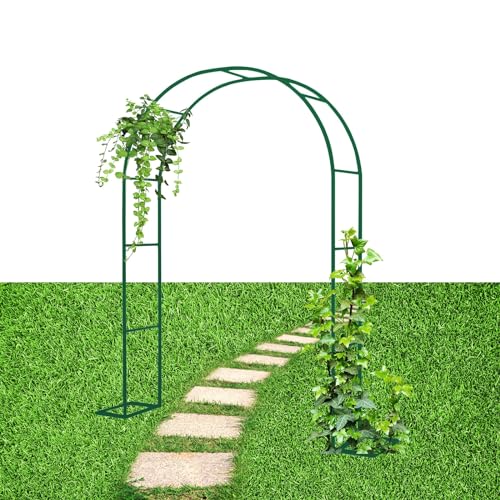 Gartenbogen für Pflanzen zur Unterstützung von Rosen die Torbogen-Gartendekoration Garten-Pergola für Innen- und Außenbereich Rasen Garten Verschiedene Kletterpflanzen Wetterfest mit Sockel(Color:Dark von IRUGS