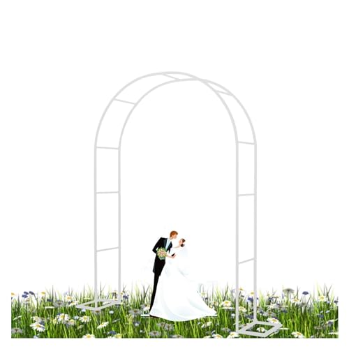 Gartenbogen für alle Arten von Kletterpflanzen Rosen Rasen Hinterhöfe Pavillons Terrassen Hochzeitsfeiern Dekoration im Innen- und Außenbereich wetterfest mit Sockel für stabile Wetterbeständigkeit(Co von IRUGS