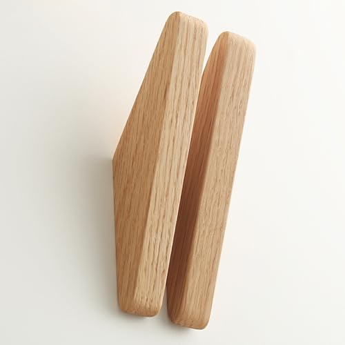 IRUGS 2 Stück – Garderobenständer-Wandhalterung, Handtuchhalter Aus Holz, Wandhaken Für Eingangsbereich Für Mantel Hut Tasche Jacke(Natural) von IRUGS