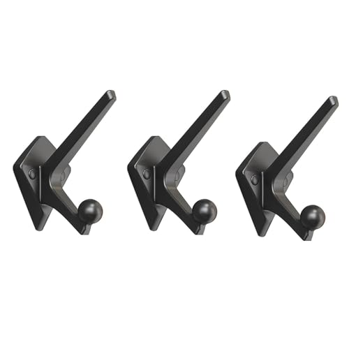 IRUGS 3er Set Wandgarderobe – Doppelhaken Aus Legierung – Handtuchhalter Fürs Badezimmer – Dekorative Wandhaken Aus Metall(Schwarz) von IRUGS