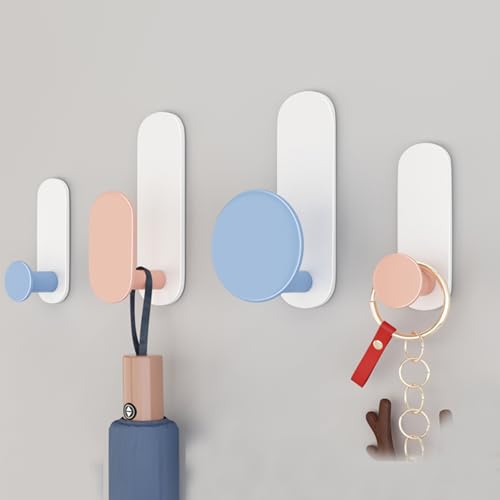IRUGS 4er-Pack Selbstklebende Kleiderhaken Für Die Tür, Kleiderbügel Zur Wandmontage, Dekorative Wandhaken, Handtuchhalter Für Badezimmer Küche Schlafzimmer(Weiß) von IRUGS