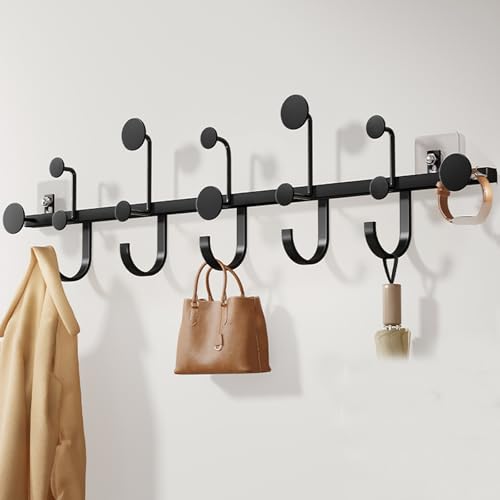 IRUGS 65 Cm Große Wandgarderobe, Moderne Handtuchhaken Aus Metall, Praktische Wandhaken Für Den Eingangsbereich Im Badezimmer(Schwarz) von IRUGS