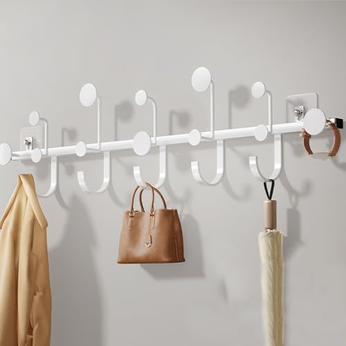 IRUGS 65 Cm Große Wandgarderobe, Moderne Handtuchhaken Aus Metall, Praktische Wandhaken Für Den Eingangsbereich Im Badezimmer(Weiß) von IRUGS