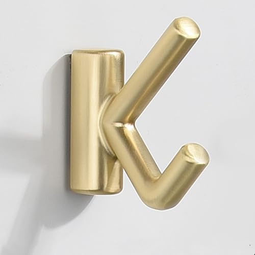 IRUGS Doppelte Kleiderhaken Zur Wandmontage, Robuste Handtuchhalter, Dekorativer Haken Für Mäntel Und Hüte Im Eingangsbereich Büro Badezimmer(Gold) von IRUGS