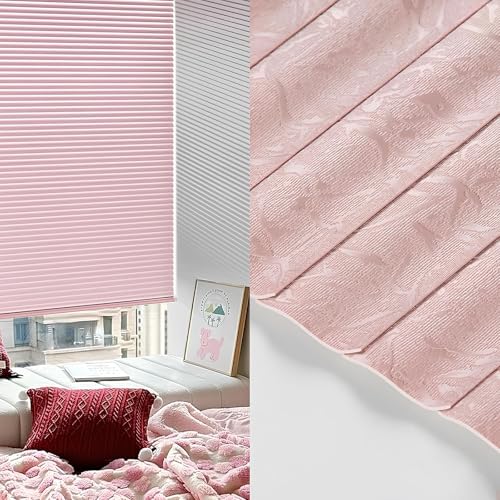 IRUGS Jalousie Aus PVC, Kunststoff Jalousie- 2,5cm Lamellen, Sichtschutz Und Sonnenschutz, Einfache Montage An Wand Oder Decke(Pfirsichrot) von IRUGS