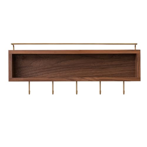 IRUGS Kleiderbügel Aus Holz, Wandgarderobe Mit Ablage, Wandhaken Zur Aufbewahrung Zu Hause, Handtuchhaken Für Wohnzimmer Schlafzimmer Eingangsbereich Schrank(50 * 12cm/19.6 * 4.7in) von IRUGS