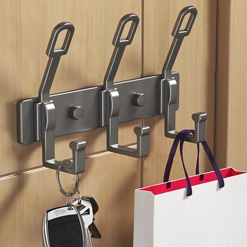 IRUGS Schwarze Wandgarderobe | Haken Für Badezimmertür | Handtuchhalter Aus Aluminium | Für Schlafzimmer Küche Badezimmer(Schwarz,18cm/7in) von IRUGS