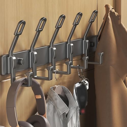 IRUGS Schwarze Wandgarderobe | Haken Für Badezimmertür | Handtuchhalter Aus Aluminium | Für Schlafzimmer Küche Badezimmer(Schwarz,40cm/15.7in) von IRUGS
