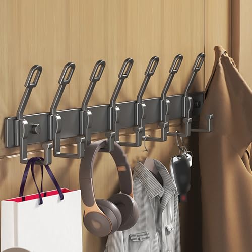 IRUGS Schwarze Wandgarderobe | Haken Für Badezimmertür | Handtuchhalter Aus Aluminium | Für Schlafzimmer Küche Badezimmer(Schwarz,55cm/21.6in) von IRUGS