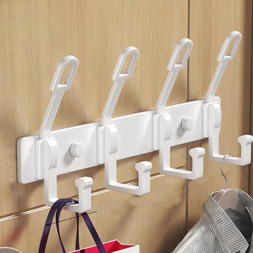 IRUGS Schwarze Wandgarderobe | Haken Für Badezimmertür | Handtuchhalter Aus Aluminium | Für Schlafzimmer Küche Badezimmer(Weiß,25cm/9.8in) von IRUGS