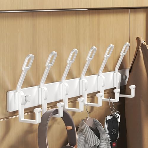 IRUGS Schwarze Wandgarderobe | Haken Für Badezimmertür | Handtuchhalter Aus Aluminium | Für Schlafzimmer Küche Badezimmer(Weiß,47cm/18.5in) von IRUGS