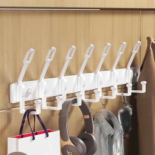 IRUGS Schwarze Wandgarderobe | Haken Für Badezimmertür | Handtuchhalter Aus Aluminium | Für Schlafzimmer Küche Badezimmer(Weiß,55cm/21.6in) von IRUGS