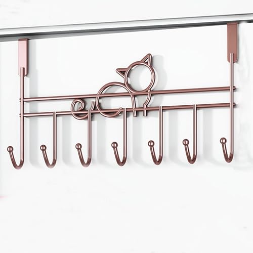 IRUGS Türhaken Mit 7 Haken | Aufhänger Ohne Lochen | Aufbewahrungsregal Für Zuhause | Handtuchhalter Mit Tiermotiv | Für Schlafzimmer Wohnzimmer Badezimmer(Brown) von IRUGS