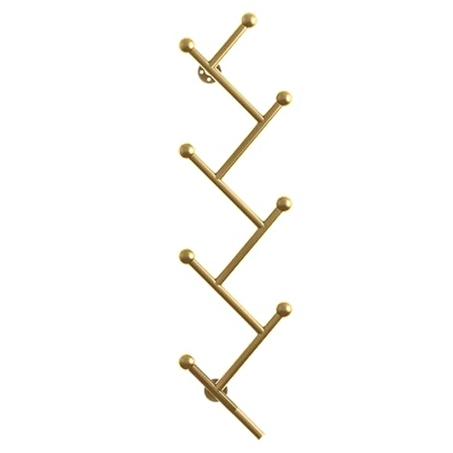 Wandgarderobe Metall - Modernes Design - Platzsparend - Einfache Installation - Für Wohnzimmer Eingangsbereich Schlafzimmer Büro(Gold) von IRUGS
