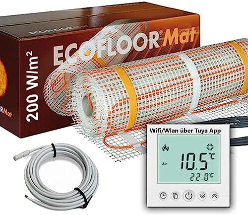 2,5 qm PREMIUM Fußbodenheizung elektrisch 500 Watt Fliese Bad Heizmatte mit WIFI Thermostat 2,5 m² von IRV-Heizung