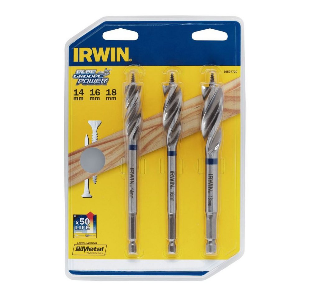 IRWIN Holzbohrer Holzspiralbohrer Set 3-tlg., 10507720 von IRWIN