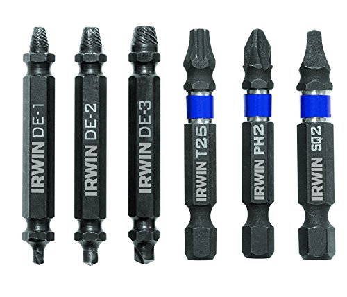 IRWIN Tools Impact Performance Serie Schraubengriff, doppelseitig, Schraubenausdreher-Einsatz-Bits, 6-teiliges Set (1876225) von IRWIN