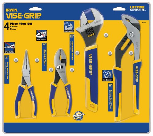 IRWIN Vise-Grip Zangen- und Schraubenschlüssel-Set, 4-teilig (2078705), Blau von IRWIN