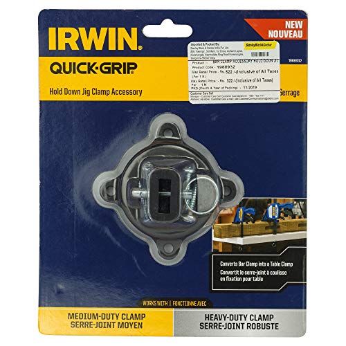 Irwin 1988932 Quick-Halten Sie Jig Einhandzwinge Schraubzwinge Accessory – Schwarz & Blau (1) von IRWIN