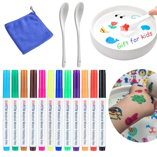 IRWPITW Magischer Wassermalstift (12 Farben + 2 Keramiklöffel + 1 Handtuch) von IRWPITW