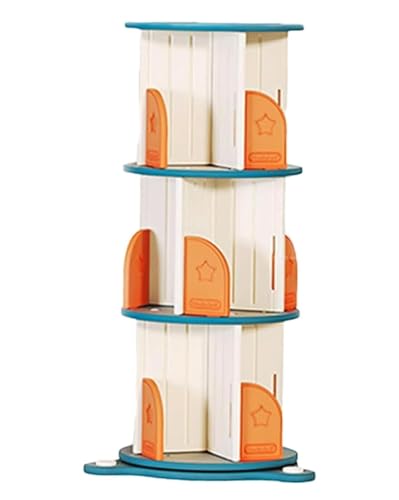 Bücherregal Bücherschrank Drehbares Bücherregal, 3-stufiges Bücherregal, Bücherregale, Präsentationsständer, Bodenstehendes Bücherregal, Bücherregal Büroregal Aktenschran ( Color : Blue , Size : 51*10 von IRYZE