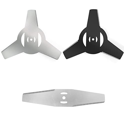 IRmm 3 Stück Rasentrimmer-Klingenköpfe, 3 Zähne Klinge & 1 Metall-Freischneiderklinge, Unkrautfresser Klinge für Elektro-Rasenmäher, Rasentrimmer von IRmm