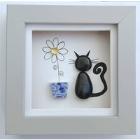 Pebble Art Katze Einzigartige Geburtstagsgeschenk Für Ihre Mutter Tagesgeschenk Anrheg Sul Y Mamau Handgemachte Blumenkieselkunst Auf Bestellung Pebble Art Katze Einzigartige Geburtstagsgeschenk Für Ihre Mutter Tagesgeschenk Anrheg Sul Y Mamau Handgemachte Blumenkieselkunst Auf Bestellung von IRockCrafts