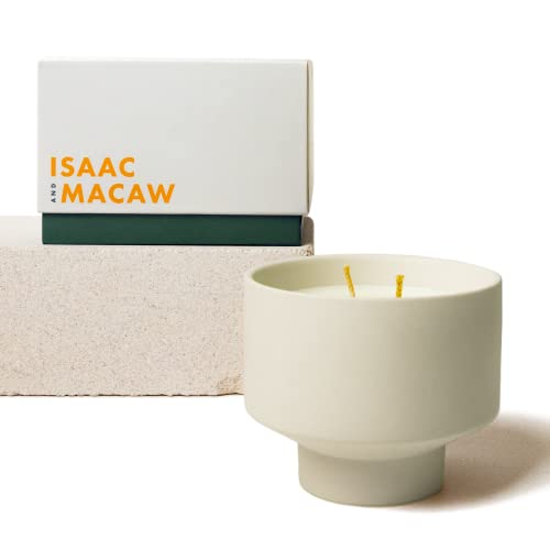 ISAAC & MACAW Duftkerze aus 100% natürlichem Soja-Wachs & ätherischen Ölen. In Keramik-Becher & Geschenkverpackung. Wiederverwendbar & nachhaltig. 320g. (Pine Forest) von ISAAC & MACAW