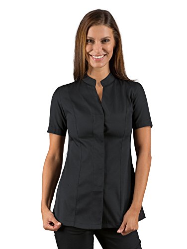 Damen-Kasack Spa Center Wellness Schwarz Half Ärmel Extra Slim 002601 (XL) von ISACCO