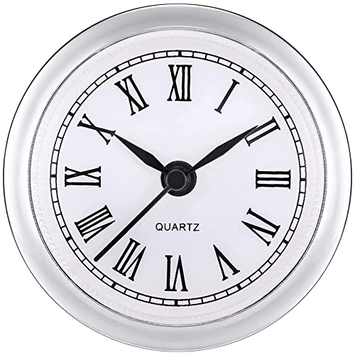 ISAKEN 2.4 Zoll (61 mm) Quarz Uhrwerk, Quarzuhreinsatz Einsteckuhrwerk Runde Uhr aus Quarzuhr mit Römischen Ziffern und Trim, für Wanduhr Uhr Klein DIY Uhrwerk Zubehör von ISAKEN