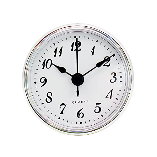 ISAKEN 2.8 Zoll/ 70 mm Uhrwerk, Einsteckuhrwerk Runde Uhr aus Quarzuhr mit Römischen Ziffern und Trim, für 70 mm Durchmesser Wanduhr Uhr Klein DIY Uhrwerk Zubehör von ISAKEN