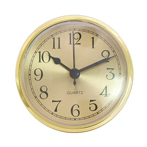 ISAKEN 3-1/2 Inch (90 mm) Uhrwerk, Runde Uhr aus Quarzuhr mit Römischen Ziffern und Silber Trim, Einsteckuhrwerk für Wanduhr Uhr Klein DIY Uhrwerk Zubehör von ISAKEN