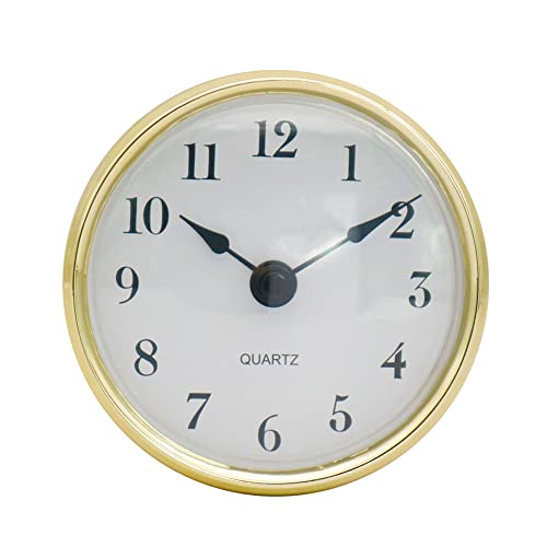 ISAKEN 3-1/8 Zoll (80 mm) Uhrwerk, Einsteckuhrwerk Runde Uhr aus Quarzuhr mit Römischen Ziffern und Silber Trim, für 80 mm Durchmesser Wanduhr Uhr Klein DIY Uhrwerk Zubehör von ISAKEN
