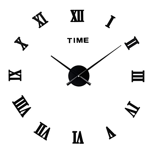 ISAKEN 3D Wanduhren DIY Wanduhr Modern Wanduhr Stumm Wanduhr Wandpendel Rahmenlose Wanduhr 3D DIY Spiegel Aufkleber Heimtextilien DIY Wanduhr für Wohnzimmer Home Office von ISAKEN